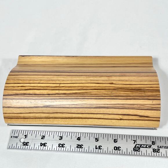 Tivi Colorado Wooden Clutch Handbag Purse Clam Shell Wood Grain Magnet Closure - Picture 9 of 10